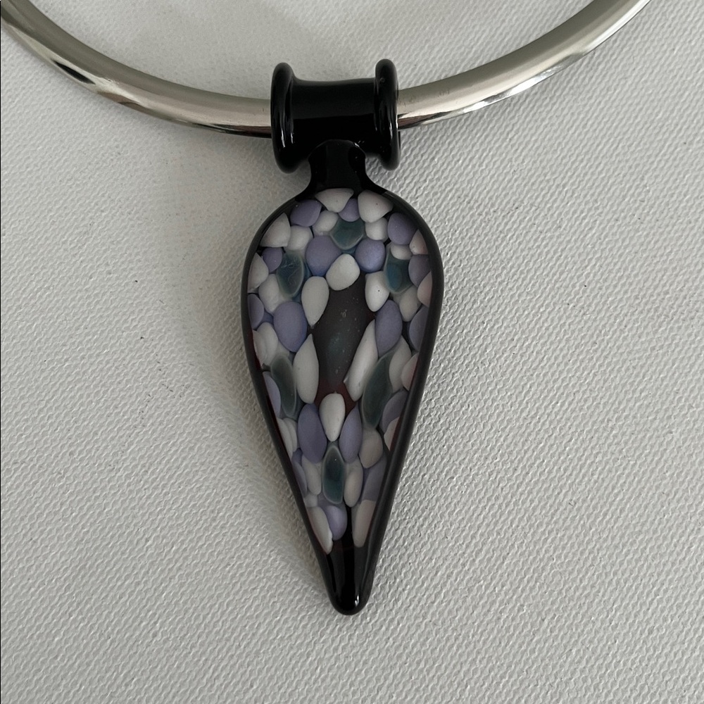 Hand blown glass pendant necklace